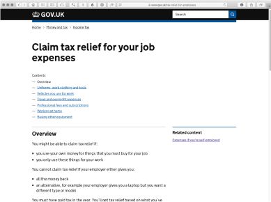 Landing page of the gov.uk website